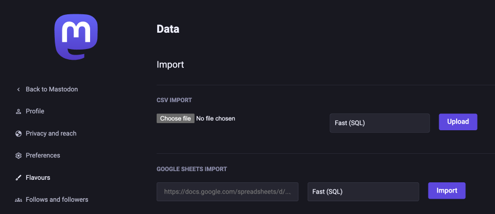 TactCheck data import via CSV and Google Sheets